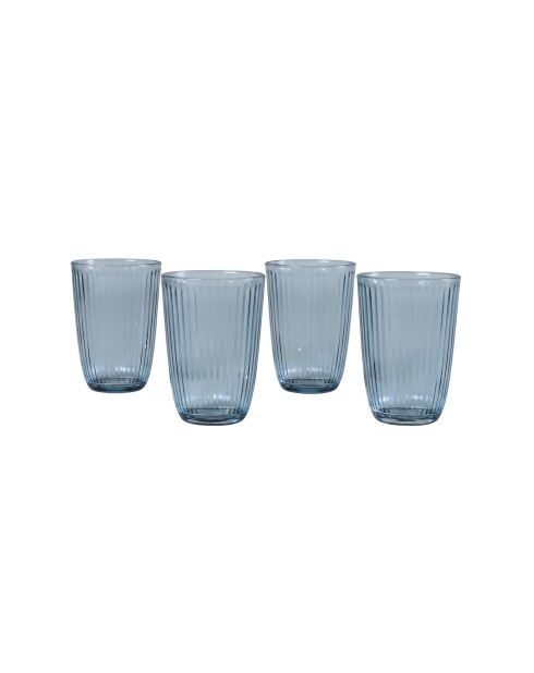4 pièces de verres Splendid 395 bleues - 8,5x8,5x12 cm