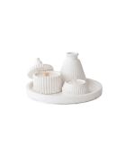 5 piezas de 1286 velas blancas, 18 x 18 cm, 8,5 x 7 cm, 9 x 9 cm, 3 x 6 cm