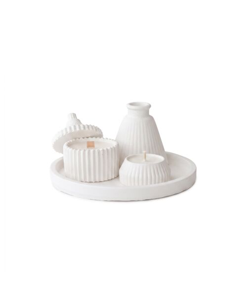 5 piezas de 1286 velas blancas, 18 x 18 cm, 8,5 x 7 cm, 9 x 9 cm, 3 x 6 cm