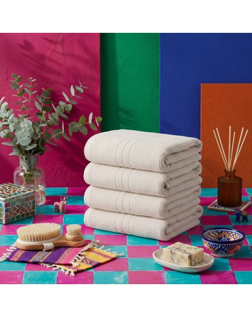 4 pièces de serviettes pour les mains Central écru - 50x100 cm