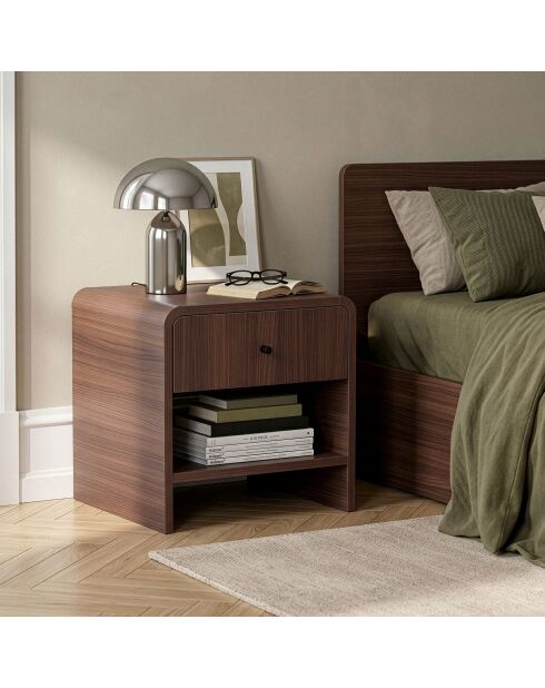 Comodino Parila Milan in noce - 45×40×45 cm