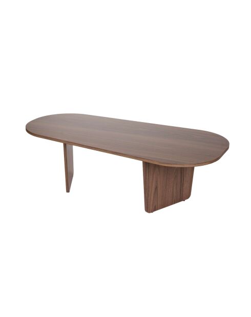 Ovalis Couchtisch aus venezianischem Nussbaumholz - 130×65×40 cm