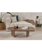 Ovalis Couchtisch aus venezianischem Nussbaumholz - 130×65×40 cm