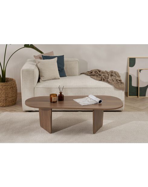 Ovalis Couchtisch aus venezianischem Nussbaumholz - 130×65×40 cm