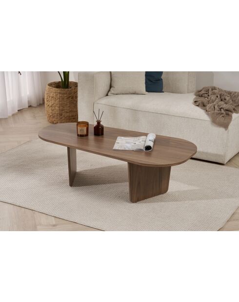 Ovalis Couchtisch aus venezianischem Nussbaumholz - 130×65×40 cm