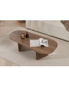 Ovalis Couchtisch aus venezianischem Nussbaumholz - 130×65×40 cm
