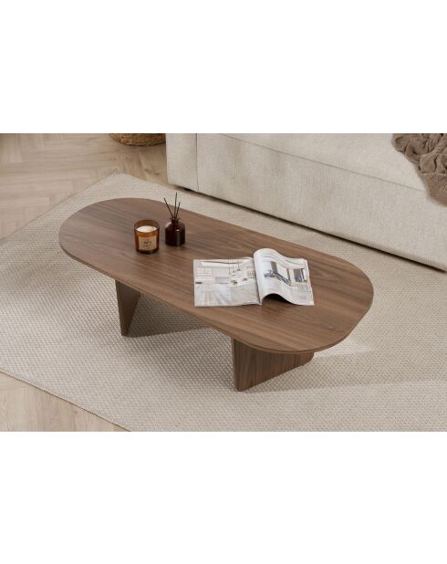 Ovalis Couchtisch aus venezianischem Nussbaumholz - 130×65×40 cm
