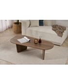 Ovalis Couchtisch aus venezianischem Nussbaumholz - 130×65×40 cm