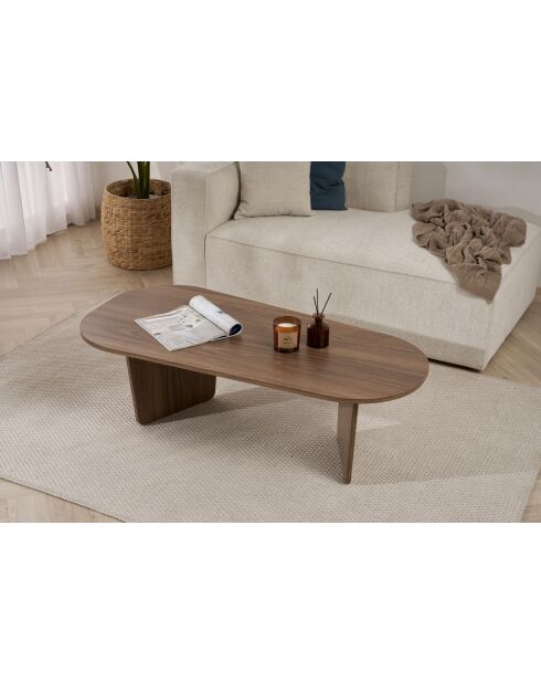 Ovalis Couchtisch aus venezianischem Nussbaumholz - 130×65×40 cm