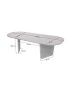Ovalis Couchtisch aus venezianischem Nussbaumholz - 130×65×40 cm