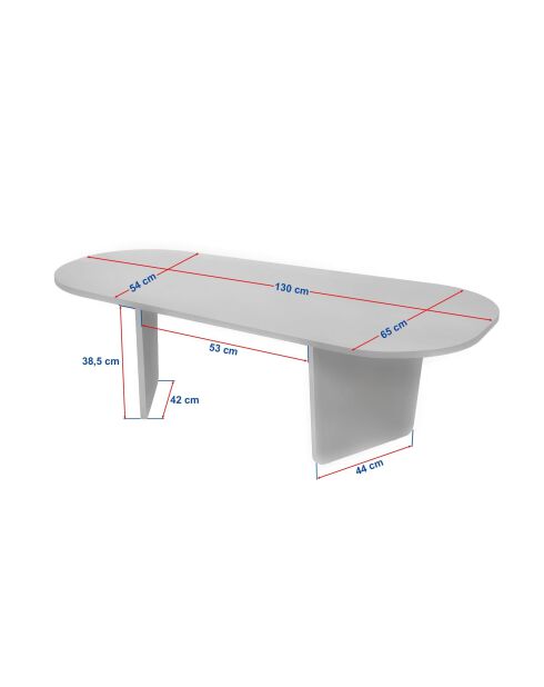 Ovalis Couchtisch aus venezianischem Nussbaumholz - 130×65×40 cm