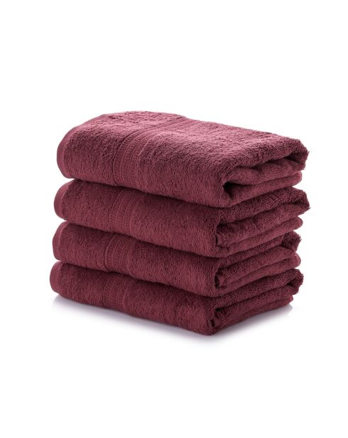 4 pezzi di asciugamani Burgundy List - 50x90 cm