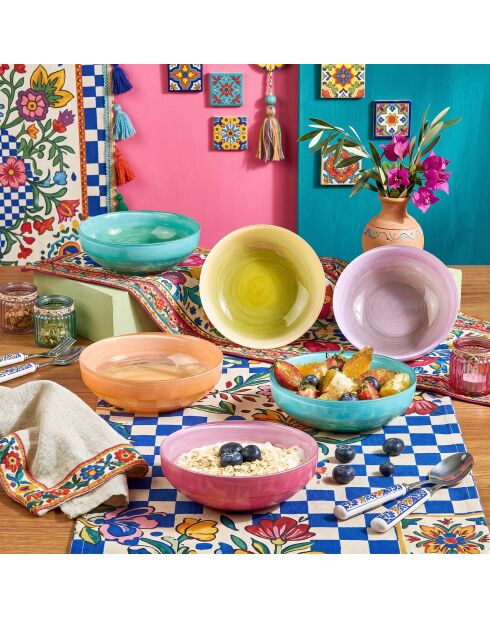 6 pièces de bols Rainbow multicolore - D. 15 cm