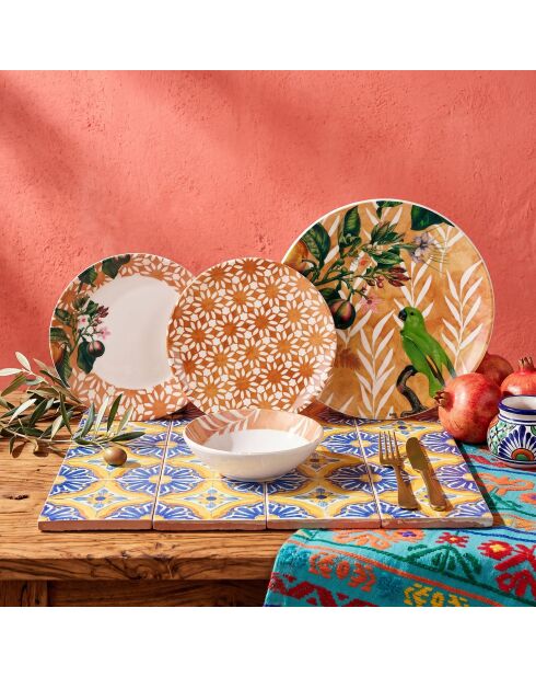 24 pièces Service de table Birdy orange