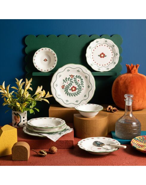 24 pièces Service de table Marcelin Fulya multicolores