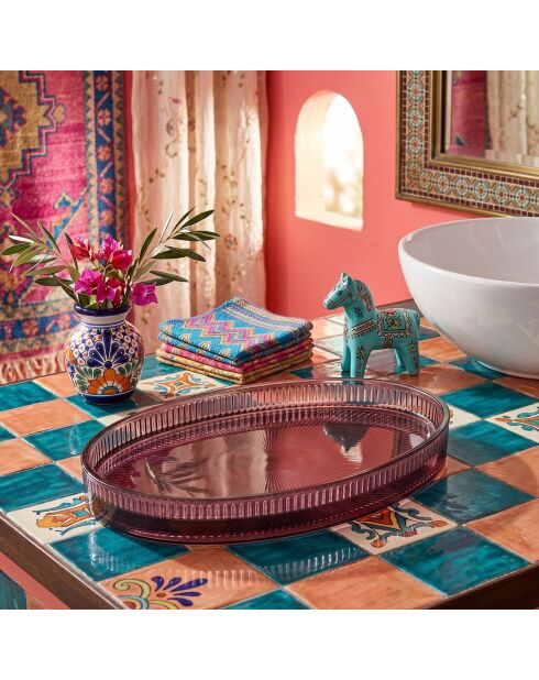 Plateau de salle de bain Sbn0114 violet - 26x15x3 cm