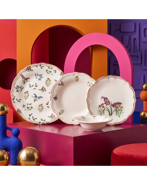 24 pièces Service de table Amber 24 multicolores