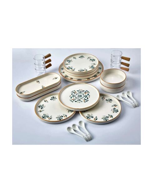 23 pièces petit-déjeuner Mch0011387 multicolores - 25x11x3,5 cm/13x13 cm