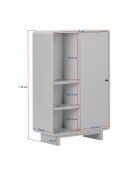 Armoire multifonctionnelle Torina noyer de milan - 70×34×110 cm