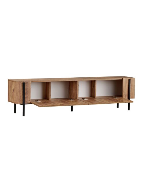 Meuble TV Nexus pin de l'atlantique noir - 180×30×45 cm