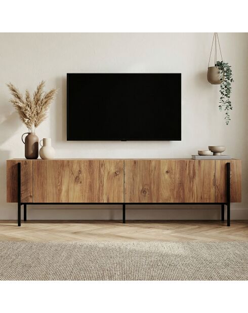 Meuble TV Nexus pin de l'atlantique noir - 180×30×45 cm