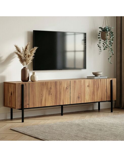 Meuble TV Nexus pin de l'atlantique noir - 180×30×45 cm