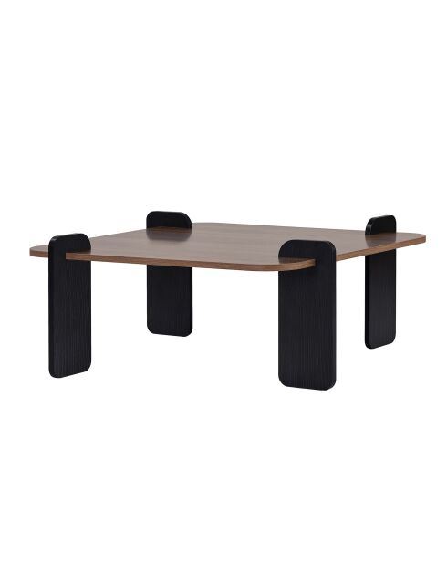 Couchtisch aus schwarzem Holz Marais aus Nussbaumholz - 117×117×35 cm
