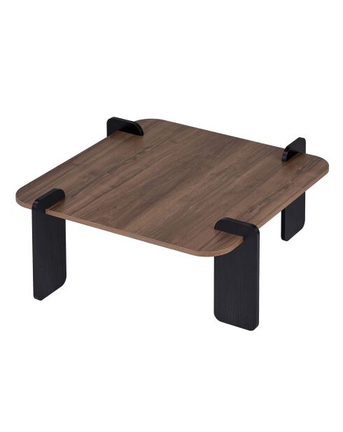 Couchtisch aus schwarzem Holz Marais aus Nussbaumholz - 117×117×35 cm