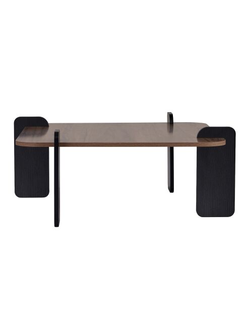 Couchtisch aus schwarzem Holz Marais aus Nussbaumholz - 117×117×35 cm