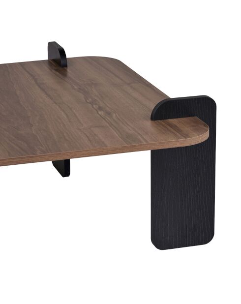 Couchtisch aus schwarzem Holz Marais aus Nussbaumholz - 117×117×35 cm