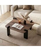 Tavolino Marais in legno di noce nero - 117×117×35 cm