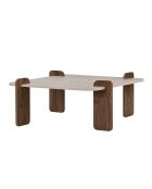 Salontafel in travertin notenhout Marais - 117×117×35 cm