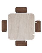 Salontafel in travertin notenhout Marais - 117×117×35 cm