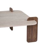 Salontafel in travertin notenhout Marais - 117×117×35 cm