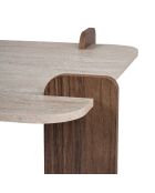 Salontafel in travertin notenhout Marais - 117×117×35 cm