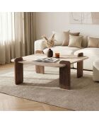 Salontafel in travertin notenhout Marais - 117×117×35 cm