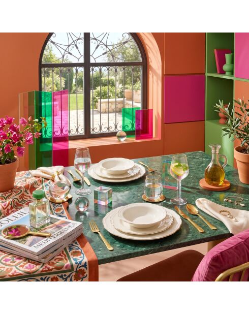 24 pièces Service de table Fulya blanc/doré