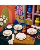 24 pièces Service de table Fulya blanc/doré