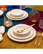 24 pièces Service de table Fulya blanc/doré