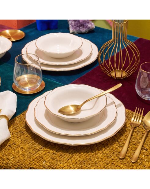 24 pièces Service de table Fulya blanc/doré