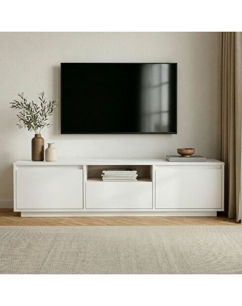Meuble TV Sentinel blanc naturel - 160×30×42 cm