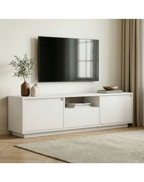 Meuble TV Sentinel blanc naturel - 160×30×42 cm