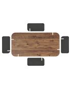 Tavolino Renard pino atlantico antracite - 147×87×35 cm