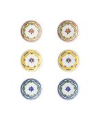 6 pièces d'assiettes à dessert Moderna Leo multicolore - 20x20x2 cm