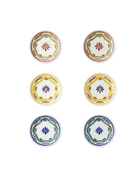 6 pièces d'assiettes à dessert Moderna Leo multicolore - 20x20x2 cm