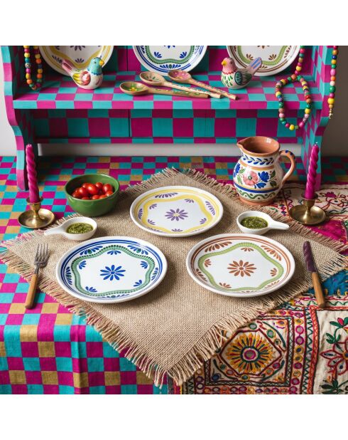 6 pièces d'assiettes à dessert Moderna Leo multicolore - 20x20x2 cm