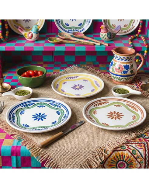 6 pièces d'assiettes à dessert Moderna Leo multicolore - 20x20x2 cm