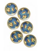 6 pièces d'assiettes à dessert Lemon 6 multicolore - 20x20x2 cm