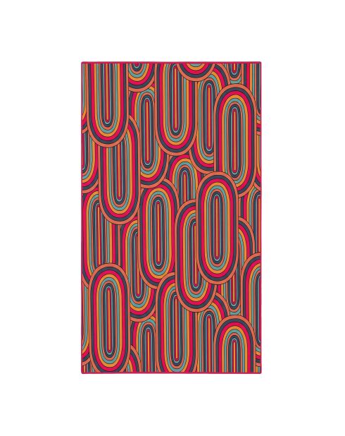 DJT Ovaler, gerader, mehrfarbiger Teppich, 80 x 140 cm