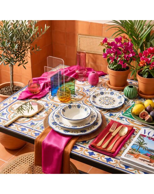 24 pièces Service de table Tuscan Bloom Fulya multicolores